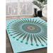 Machine Washable Transitional Green Rug in a Family Room, wshpat1924lblu