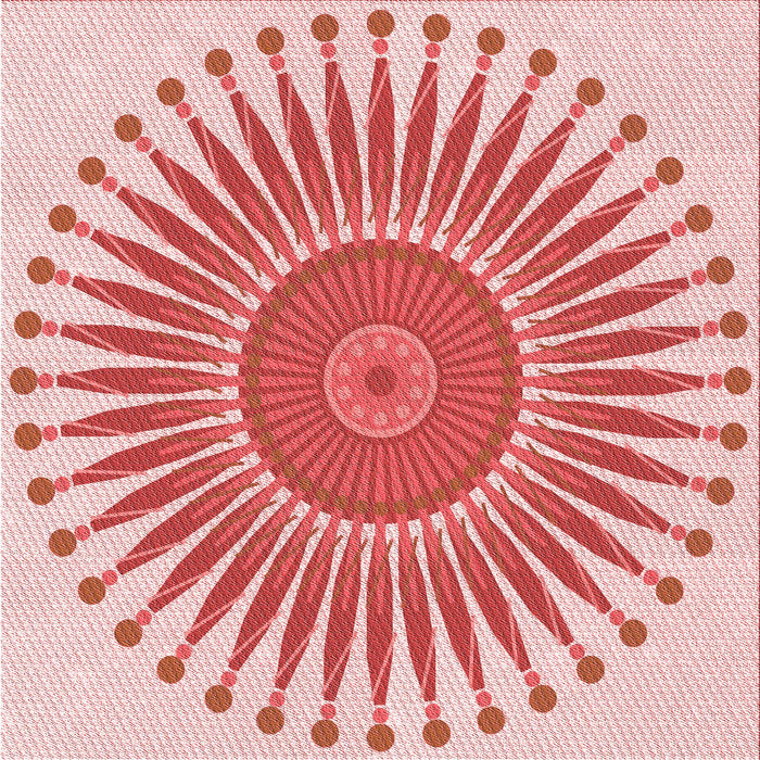 Round Patterned Deep Rose Pink Rug, pat1924rd
