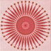 Round Patterned Deep Rose Pink Rug, pat1924rd