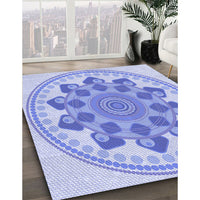 Patterned Light Slate Blue Rug, pat1925blu