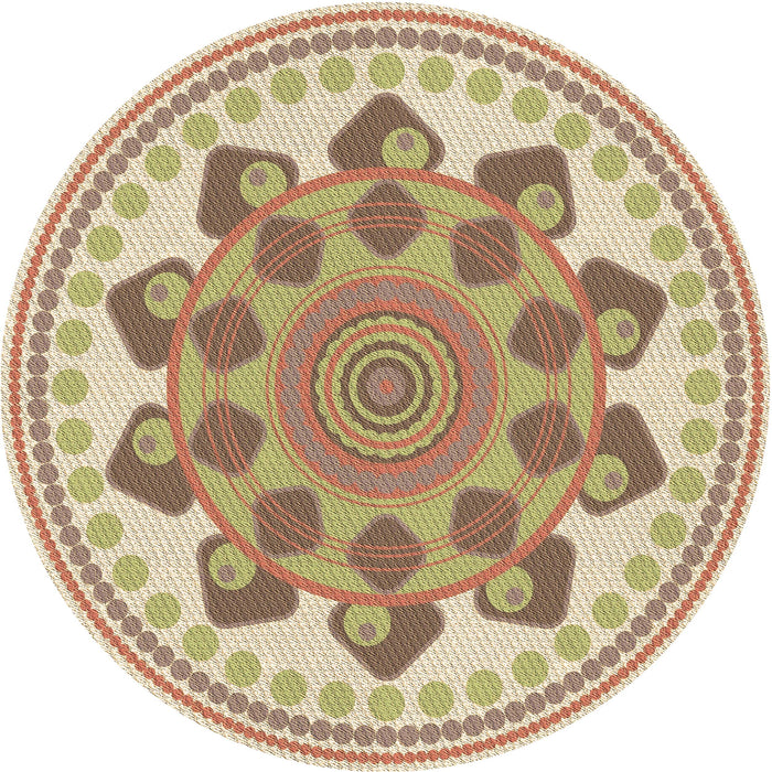 Square Patterned Khaki Gold Rug, pat1925brn