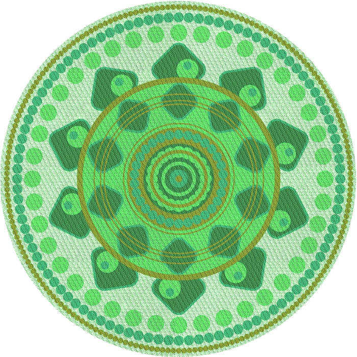 Square Machine Washable Transitional Jade Green Rug in a Living Room, wshpat1925grn