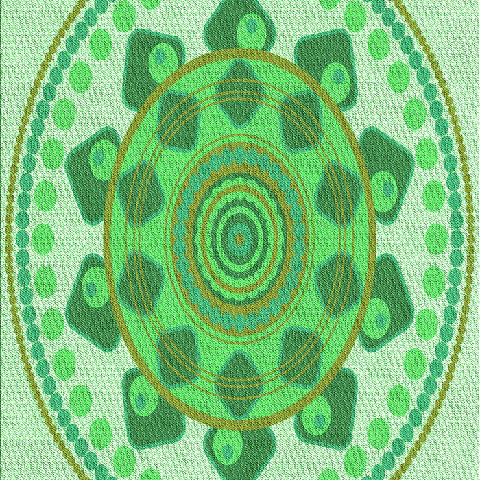 Machine Washable Transitional Jade Green Rug, wshpat1925grn