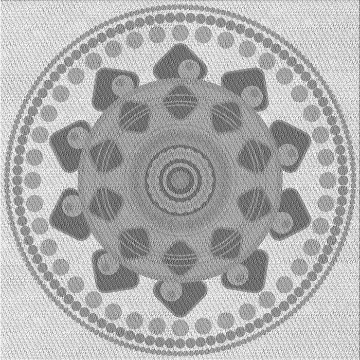 Round Machine Washable Transitional Gray Rug, wshpat1925gry