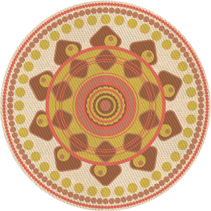 Square Patterned Orange Rug, pat1925org