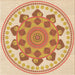 Round Patterned Orange Rug, pat1925org