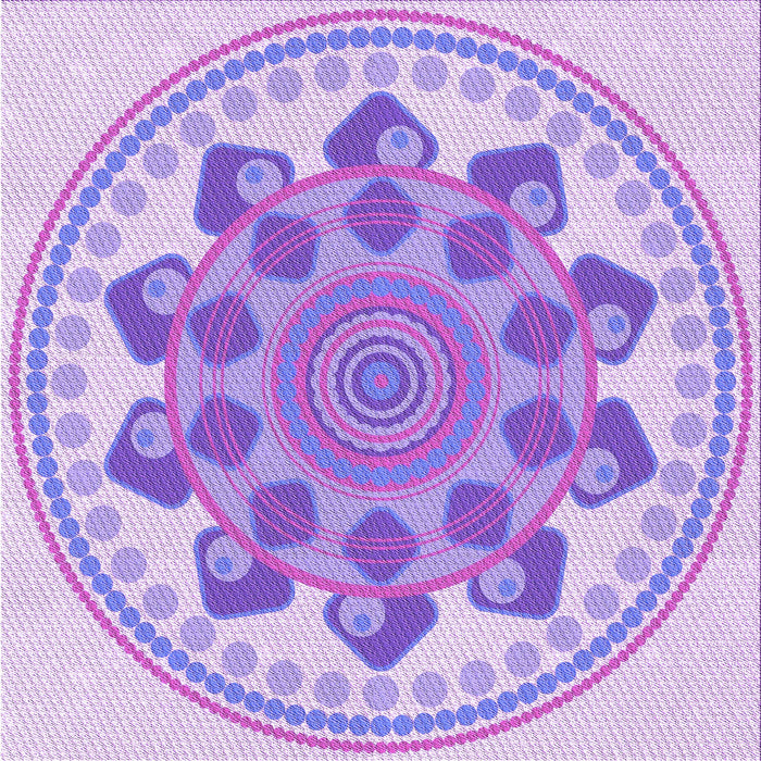 Round Patterned Mauve Purple Rug, pat1925pur