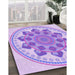 Patterned Mauve Purple Rug in Family Room, pat1925pur