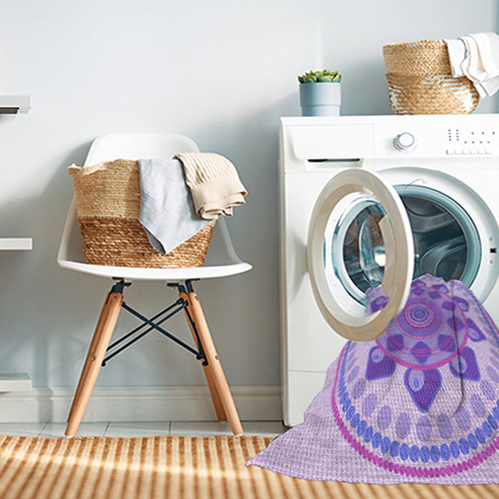 Machine Washable Transitional Mauve Purple Rug in a Washing Machine, wshpat1925pur