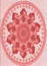 Machine Washable Transitional Deep Rose Pink Rug, wshpat1925rd