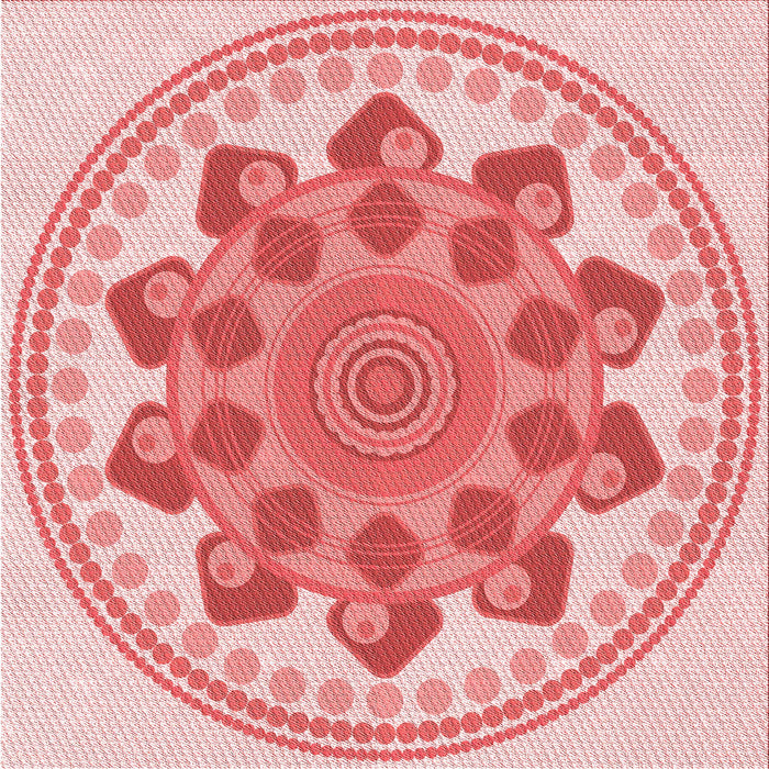 Round Patterned Deep Rose Pink Rug, pat1925rd