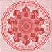 Round Patterned Deep Rose Pink Rug, pat1925rd