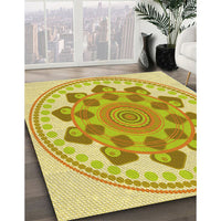 Patterned Neon Yellow Rug, pat1925yw