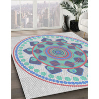 Patterned Slate Blue Grey Novelty Rug, pat1925