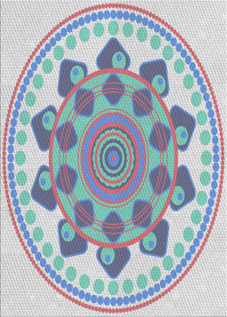 Patterned Slate Blue Grey Novelty Rug, pat1925