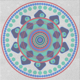 Square Patterned Slate Blue Grey Novelty Rug, pat1925
