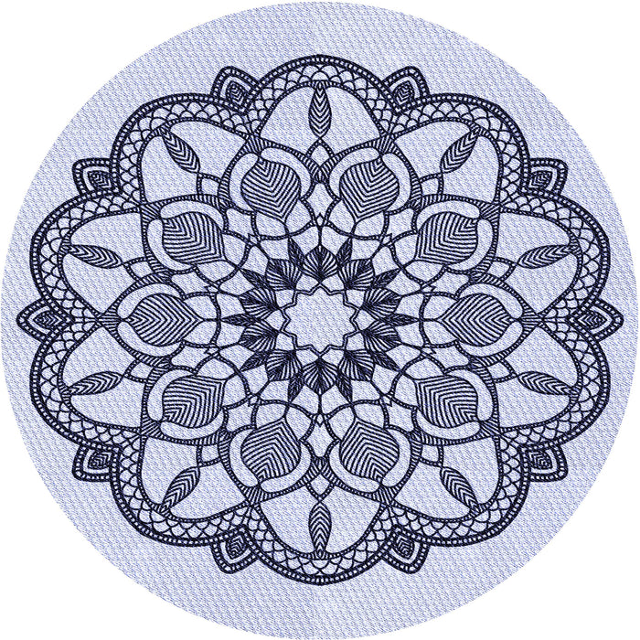 Square Patterned Lavender Blue Rug, pat1926blu