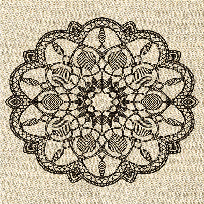 Round Machine Washable Transitional Wheat Beige Rug, wshpat1926brn