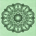 Round Patterned Mint Green Rug, pat1926grn