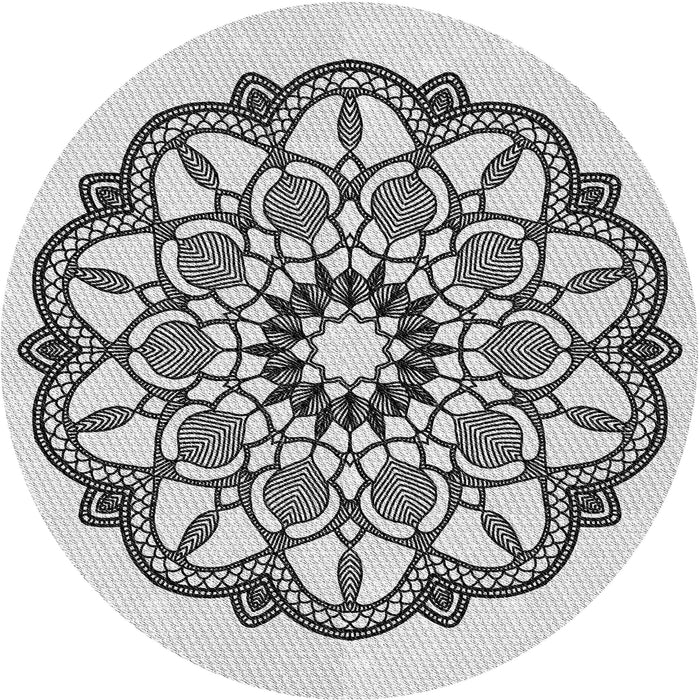 Square Patterned Platinum Gray Rug, pat1926gry