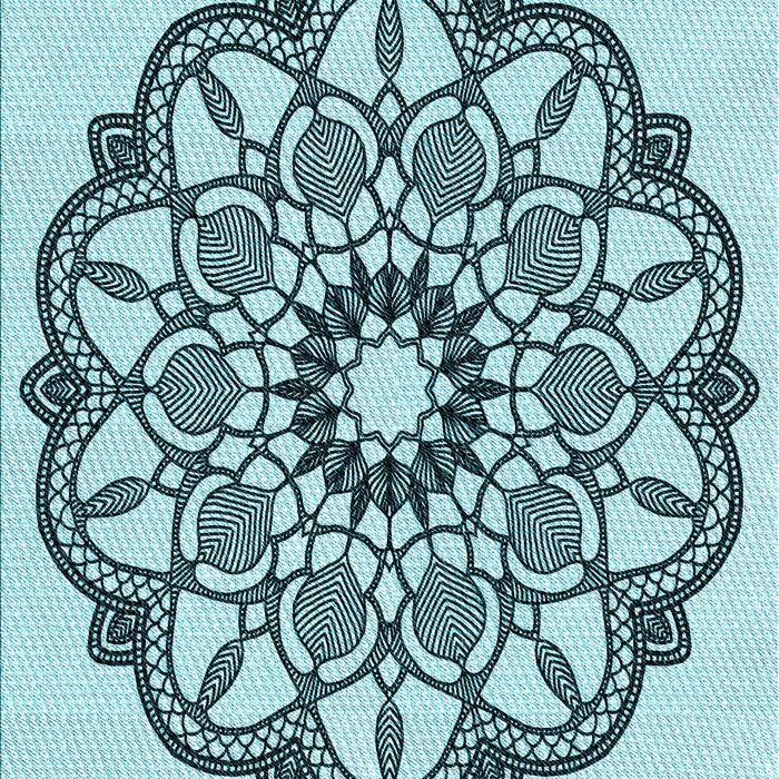 Patterned Deep-Sea Green Rug, pat1926lblu