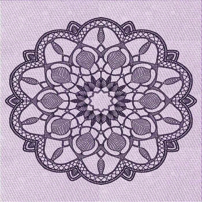 Round Machine Washable Transitional Orchid Purple Rug, wshpat1926pur