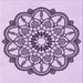 Round Patterned Orchid Purple Rug, pat1926pur