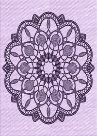 Machine Washable Transitional Orchid Purple Rug, wshpat1926pur