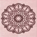 Round Patterned Light Rose Pink Rug, pat1926rd