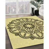 Patterned Mustard Yellow Rug, pat1926yw