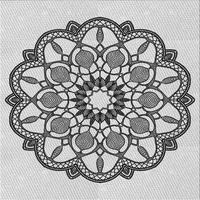 Square Patterned Carbon Gray Novelty Rug, pat1926