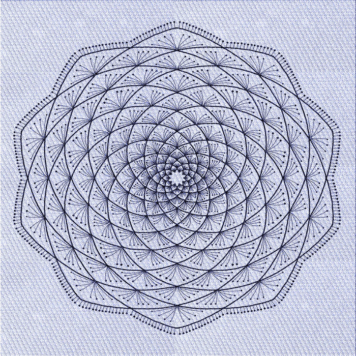 Round Patterned Lavender Blue Rug, pat1927blu