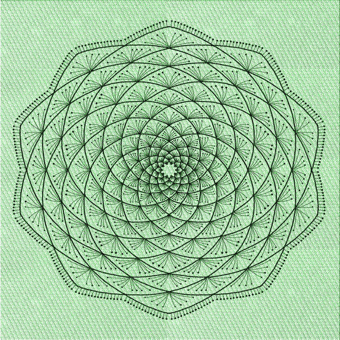 Round Machine Washable Transitional Mint Green Rug, wshpat1927grn