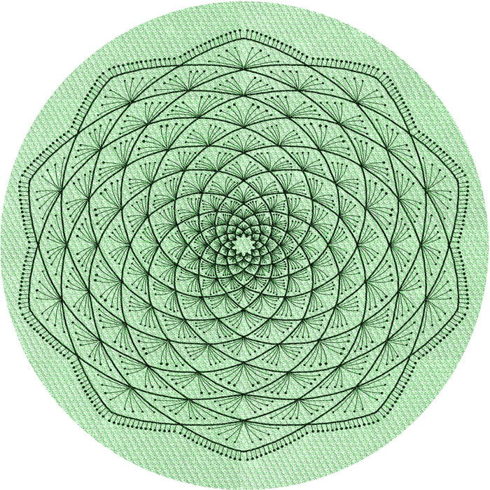 Square Patterned Mint Green Rug, pat1927grn