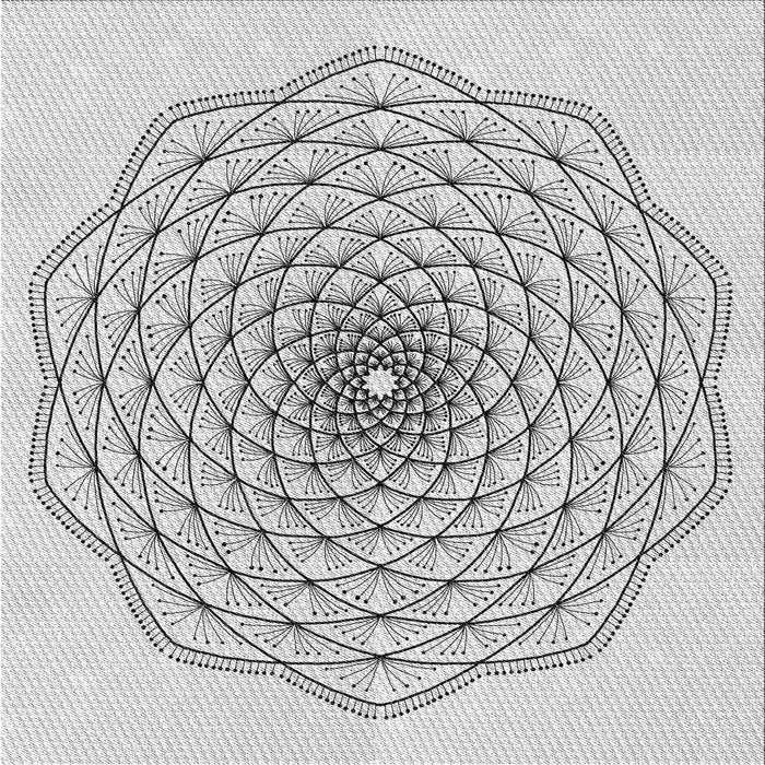 Round Patterned Platinum Gray Rug, pat1927gry