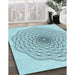 Machine Washable Transitional Electric Blue Rug in a Family Room, wshpat1927lblu