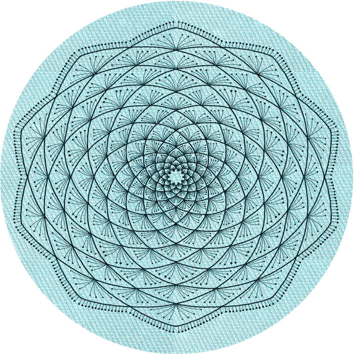 Square Machine Washable Transitional Electric Blue Rug in a Living Room, wshpat1927lblu