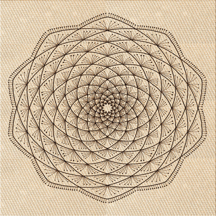 Round Patterned Bronze Brown Rug, pat1927org