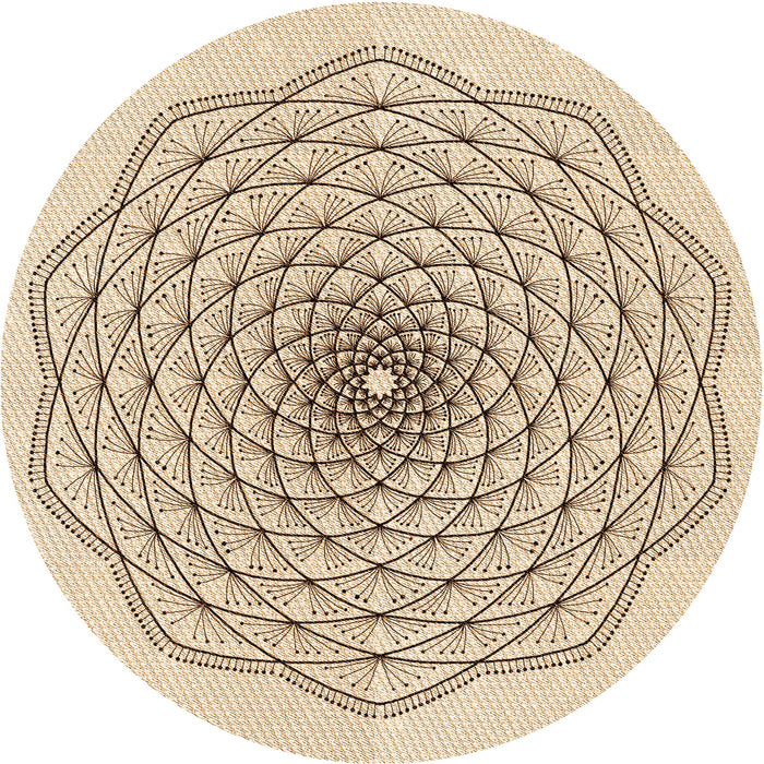 Square Patterned Bronze Brown Rug, pat1927org