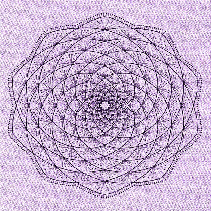 Round Patterned Lilac Purple Rug, pat1927pur