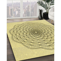 Patterned Sun Yellow Rug, pat1927yw