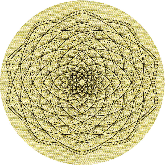 Square Patterned Sun Yellow Rug, pat1927yw