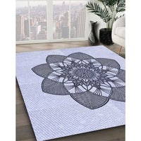Patterned Lavender Blue Rug, pat1928blu