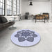 Round Patterned Lavender Blue Rug in a Office, pat1928blu
