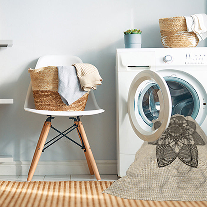 Machine Washable Transitional Wheat Beige Rug in a Washing Machine, wshpat1928brn