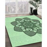 Patterned Mint Green Rug, pat1928grn