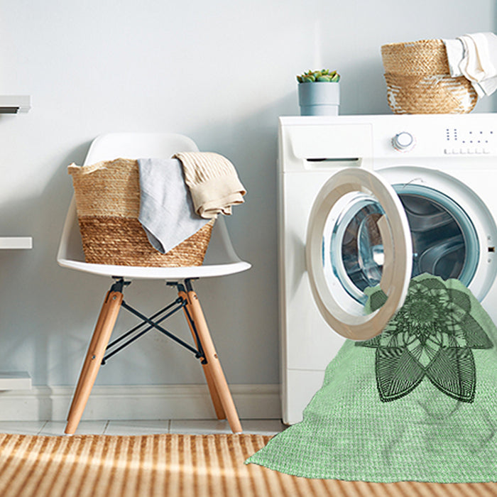 Machine Washable Transitional Mint Green Rug in a Washing Machine, wshpat1928grn