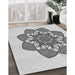 Patterned Platinum Gray Rug in Family Room, pat1928gry