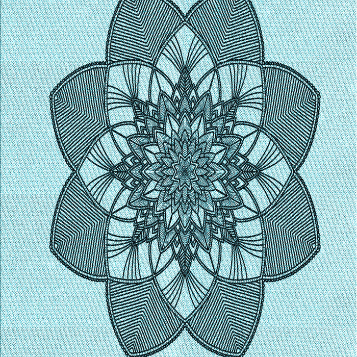 Patterned Deep-Sea Green Rug, pat1928lblu