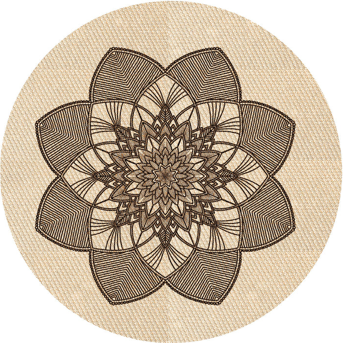 Square Machine Washable Transitional Dark Gold Brown Rug in a Living Room, wshpat1928org